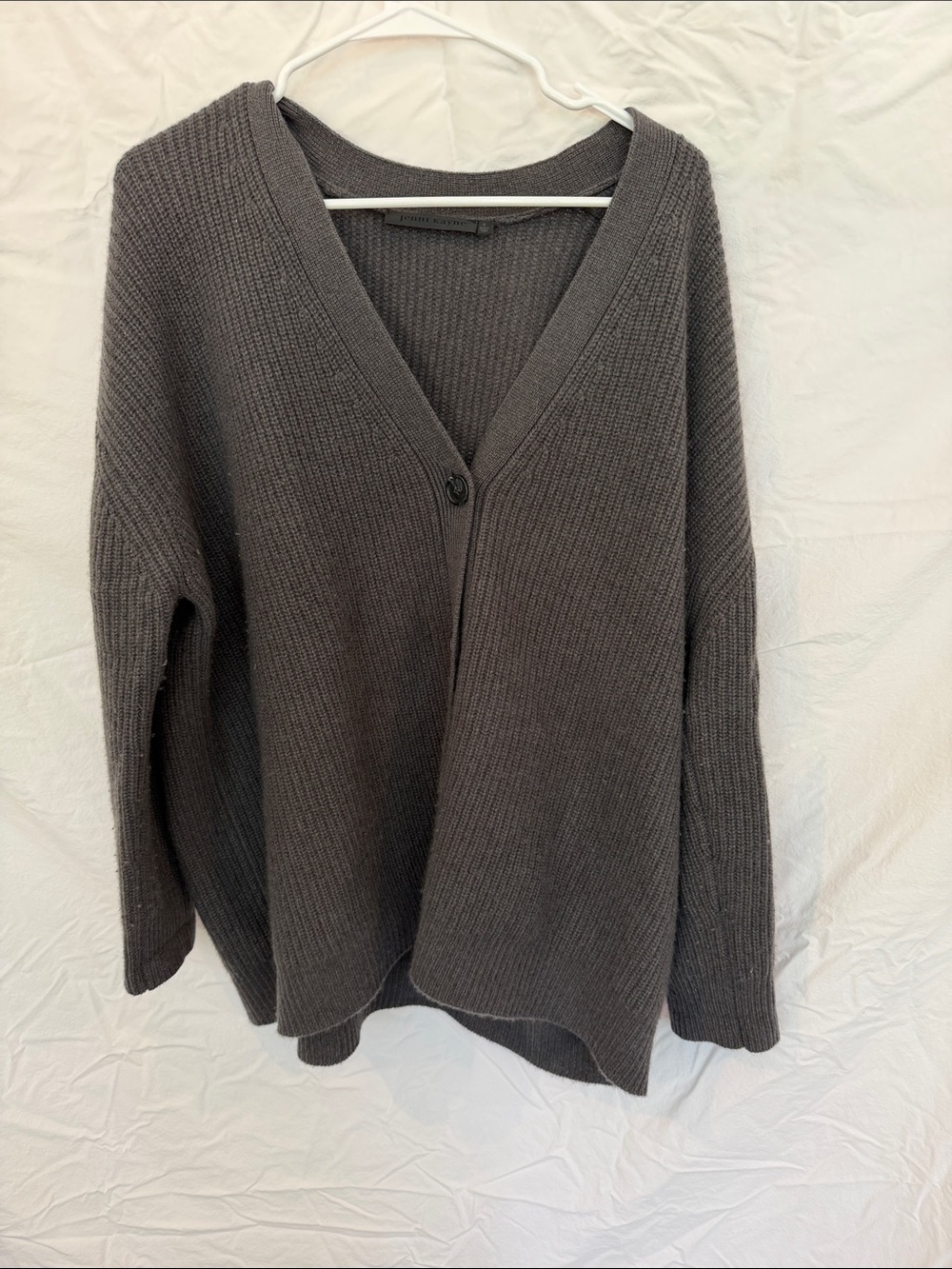 Jenni Kayne Charcoal Grey 100% Cashmere Cardigan Sweater Size Small